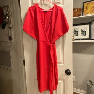 Zara red wrap dress